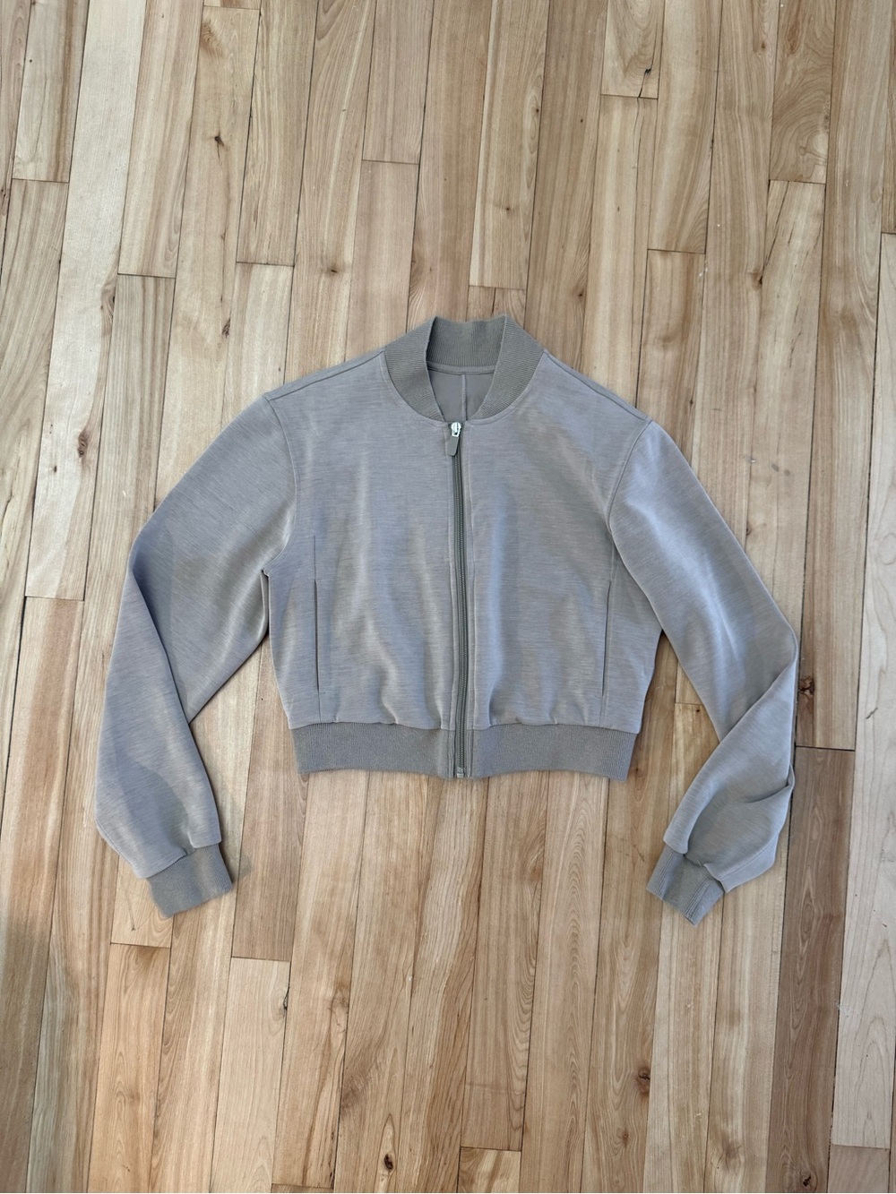 lululemon athletica Cropped Taupe Bomber Jacket